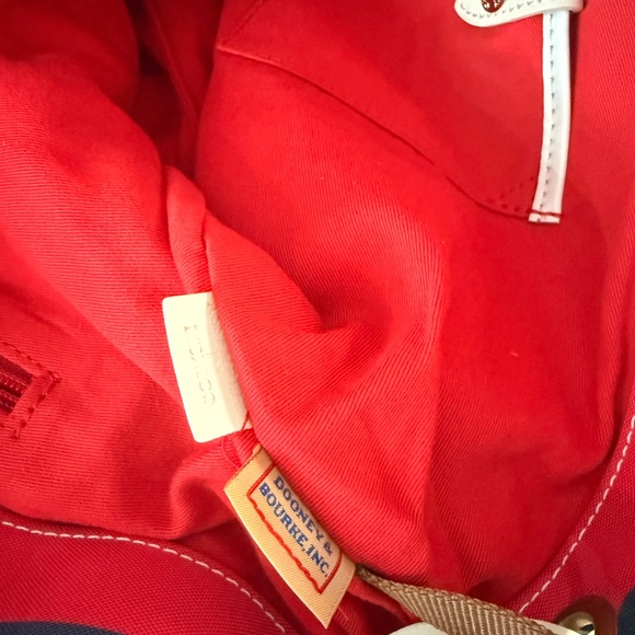 Dooney & Bourke Navy and Red Striped Tote - Picture 6 of 14